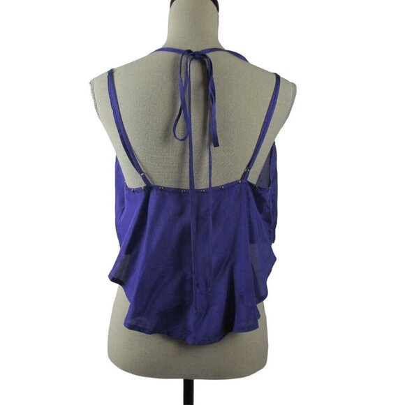 Free People Women’s Purple Studded Halter Strappy Tank Top Cami Size S - Picture 6 of 8